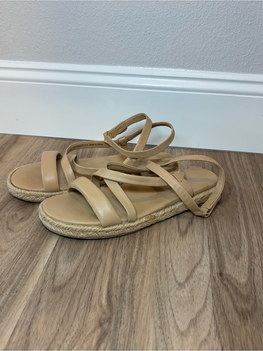 Vince Smith Espadrille Strappy Sandals in Cappuccino